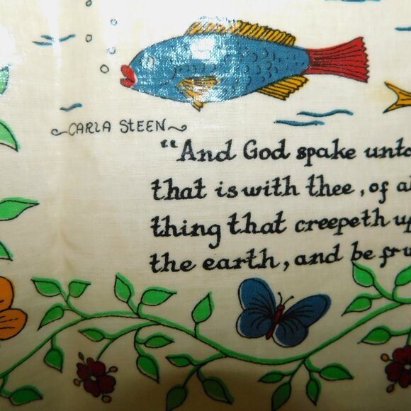 VTG Sherriff Textiles UK Noahs Ark Carla Steen PVC Cotton Butchers BBQ Apron - Picture 7 of 10